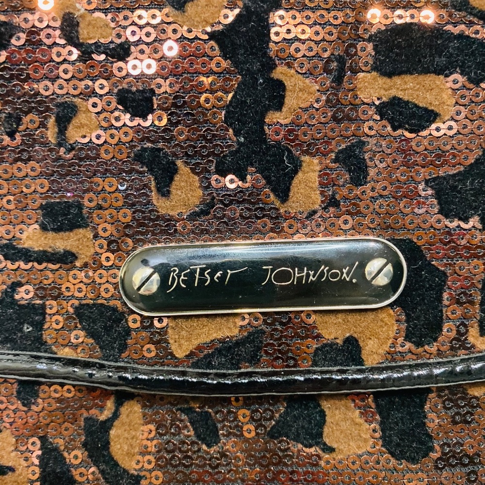 Betsey Johnson Animal Print Sequin Clutch - Picture 2 of 5